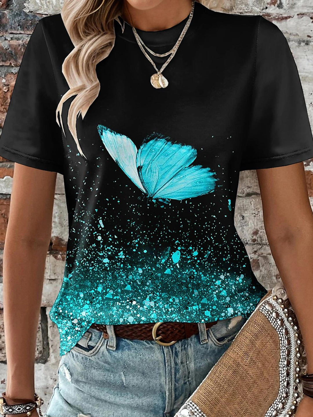 Butterfly Crew Neck T-shirt