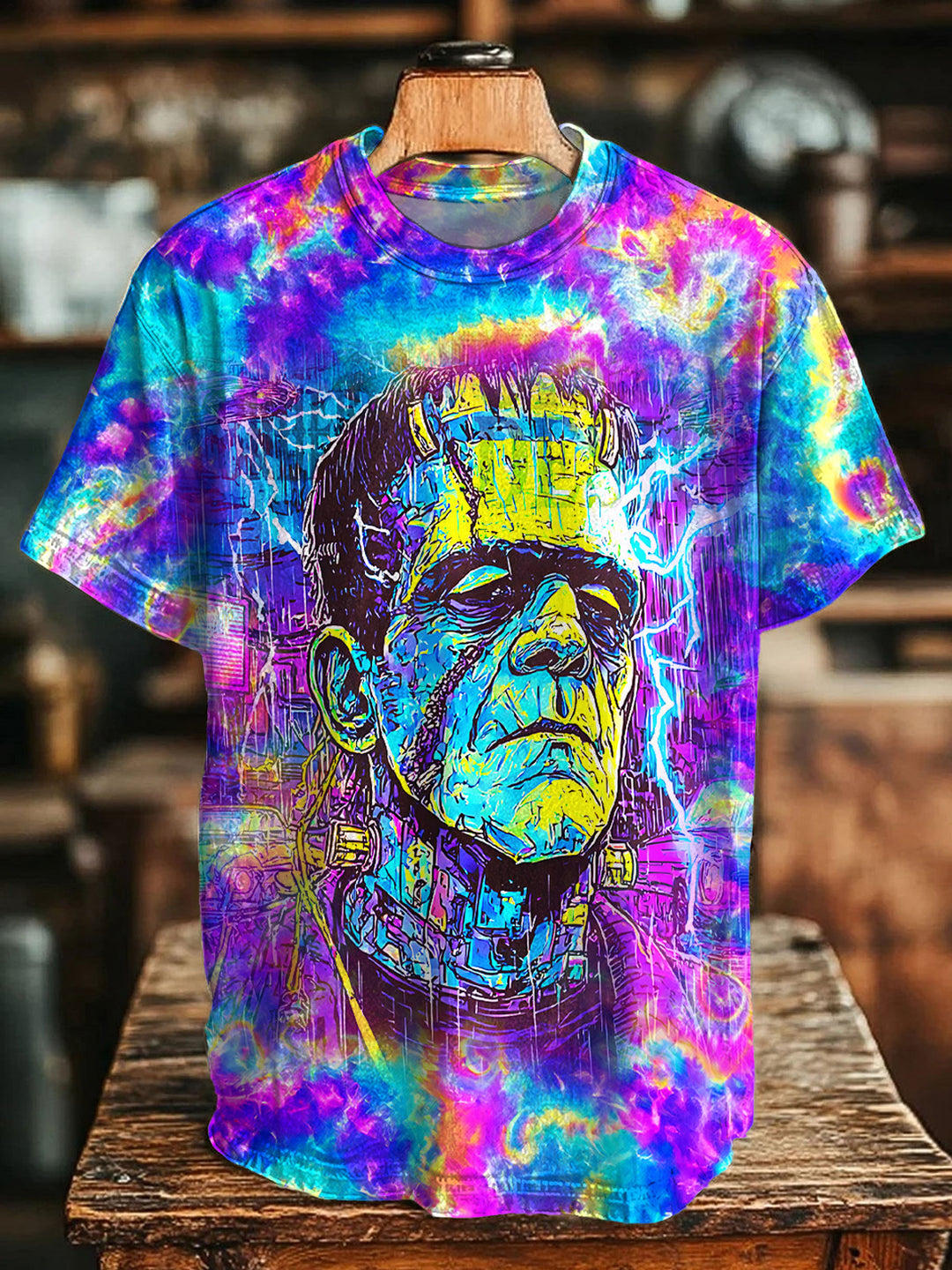 Frankenstein Halloween Print Crew Neck T-shirt