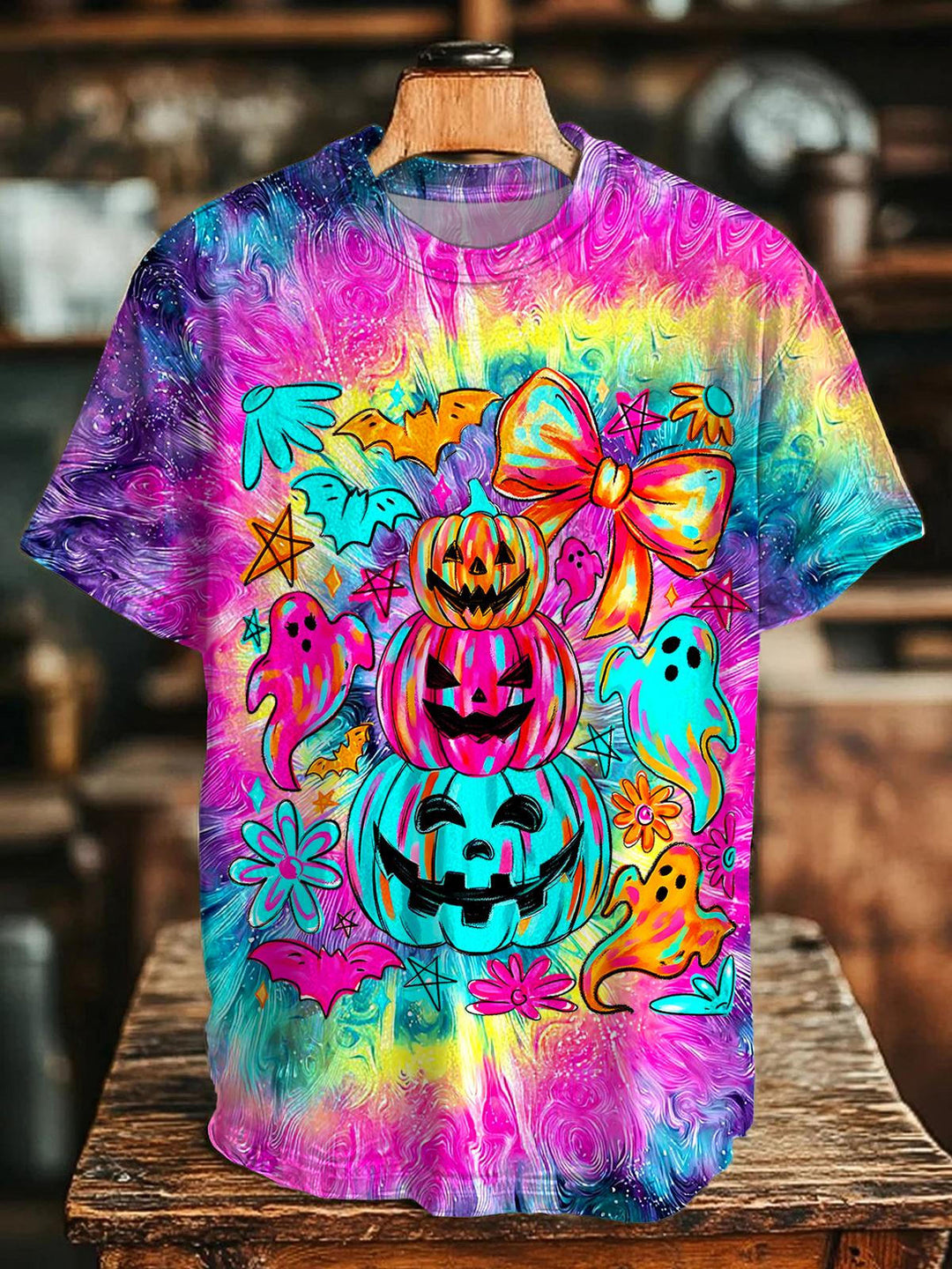 Halloween Pumpkin Print Crew Neck T-shirt