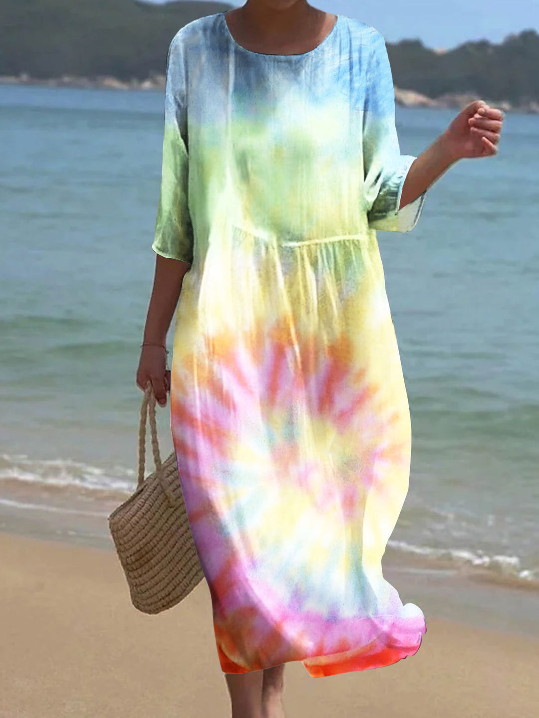 Women's Tie Dye Printed Casual Dress