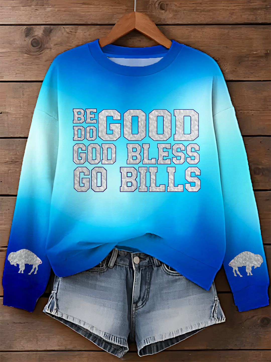 Icy Be Good Do Good Printed Long Sleeve Casual Top
