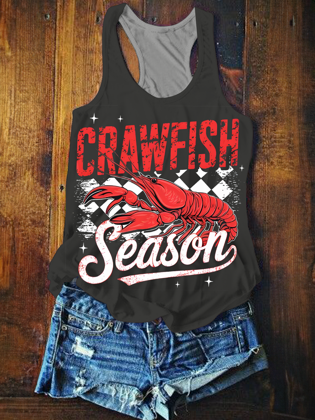 Crawfish Season Boil Printed Casual Tank Top