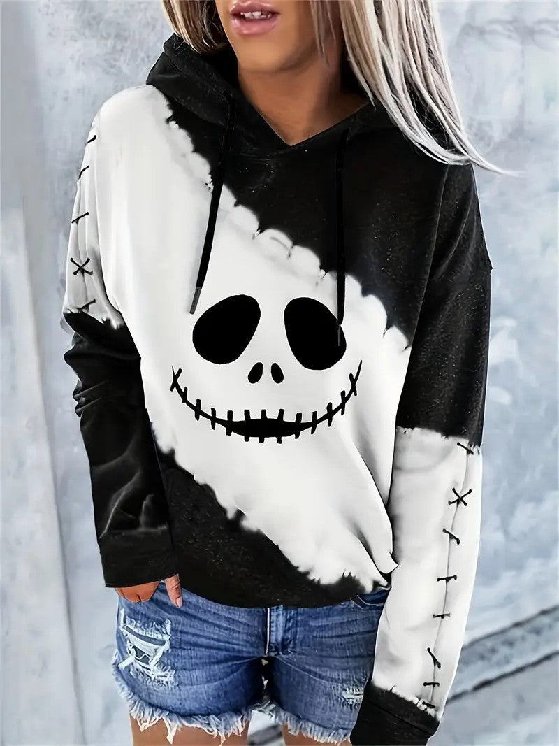 Women's Spooky Jack Pocket Hooded Sweatshirt