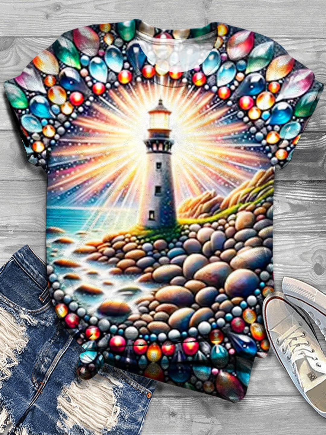 Women's Lighthouse Print Casual Top