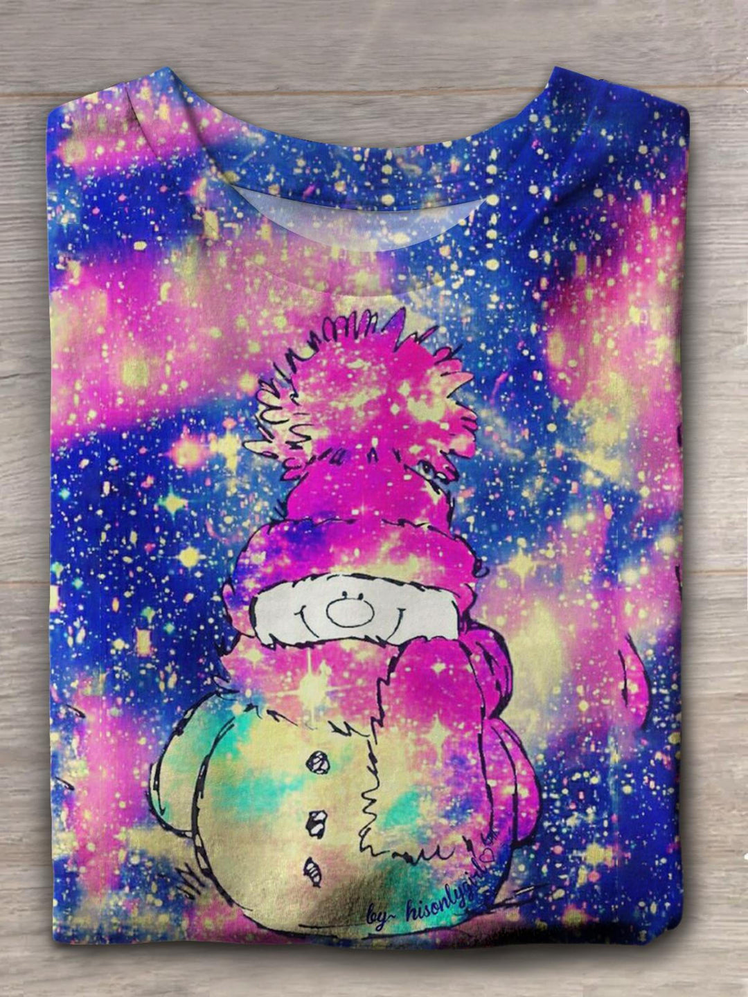 Christmas Colorful Snowman Crew Neck T-shirt