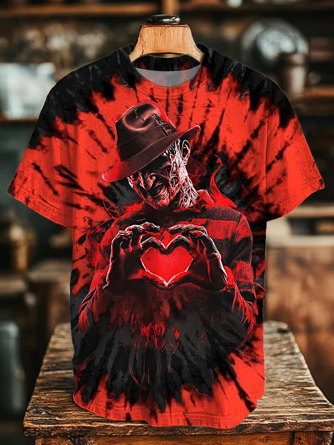 Halloween Horror Character Printed Crew Neck T-shirt