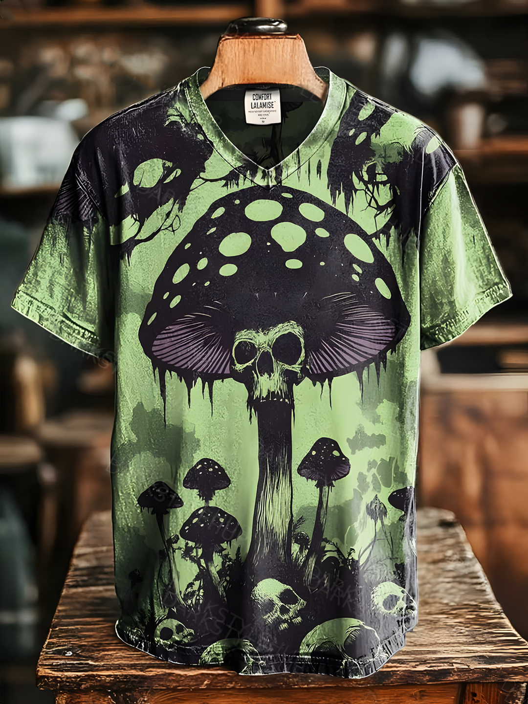 Mushrooms Hallucination Art V-neck T-Shirt