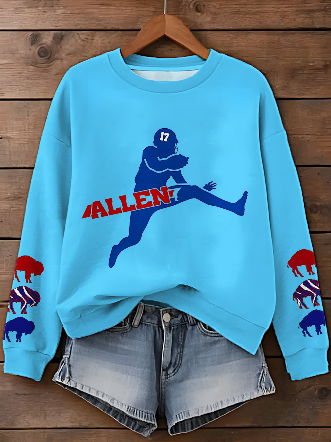 Buffalo Bills Football Printed Long Sleeve Casual Top