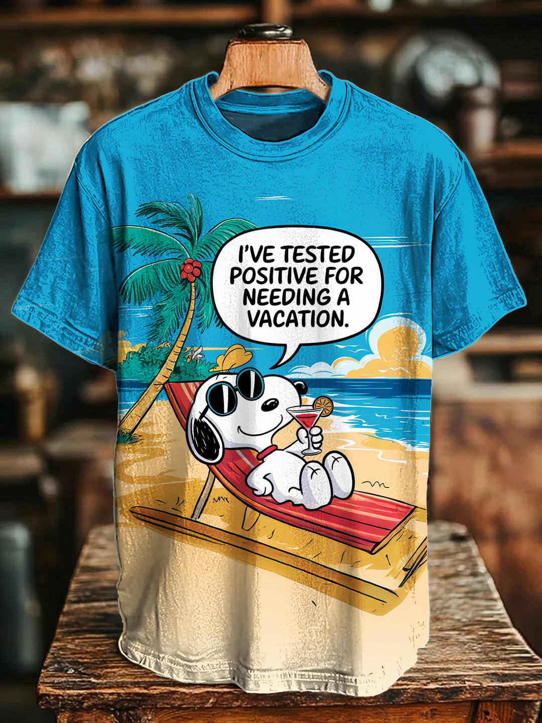 I'Vve Tested Positive For Needing A Vcation Crew Neck T-shirt