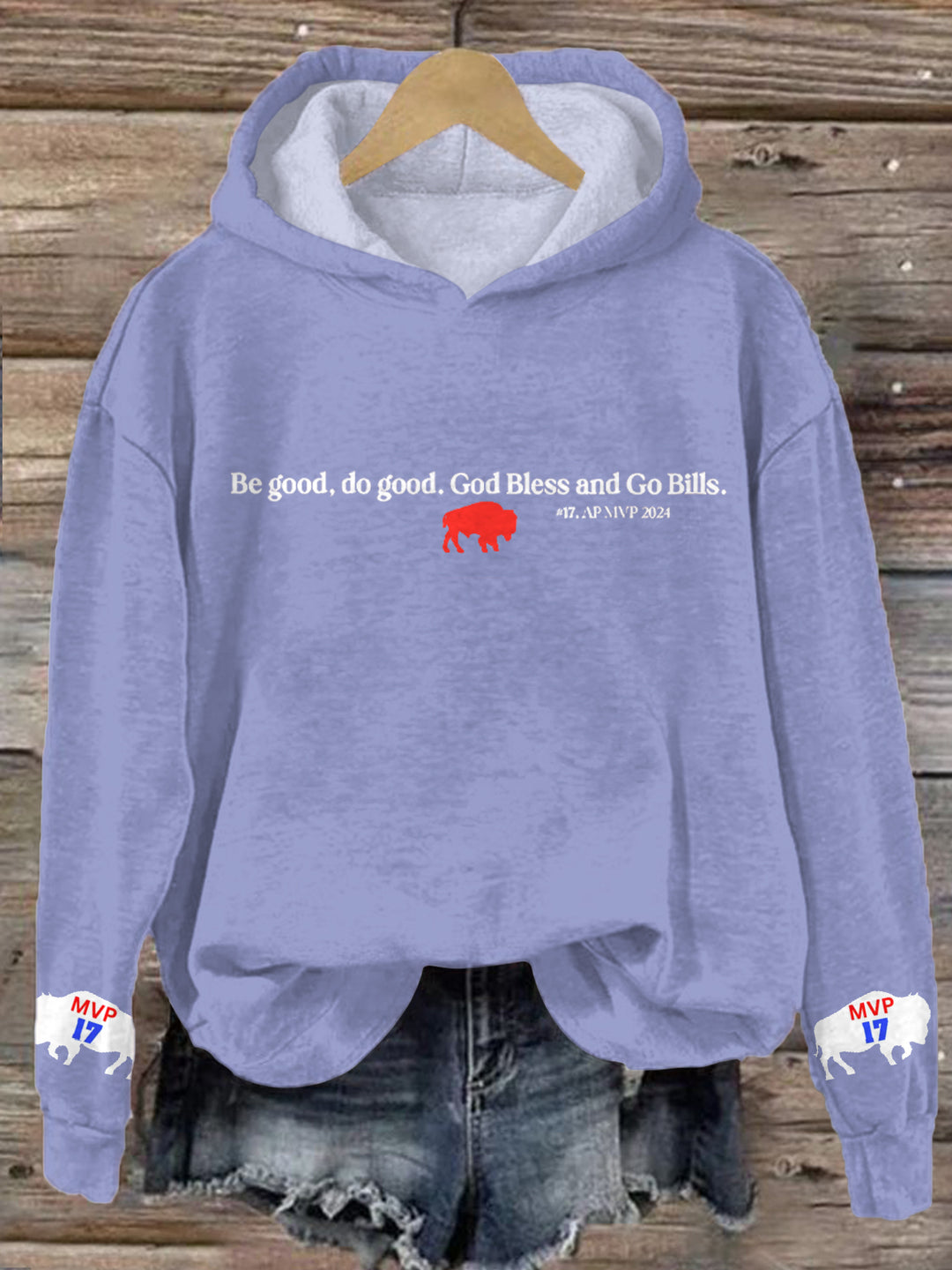 Buffalo Bills Go Bills Long Sleeve Printed Hoodie