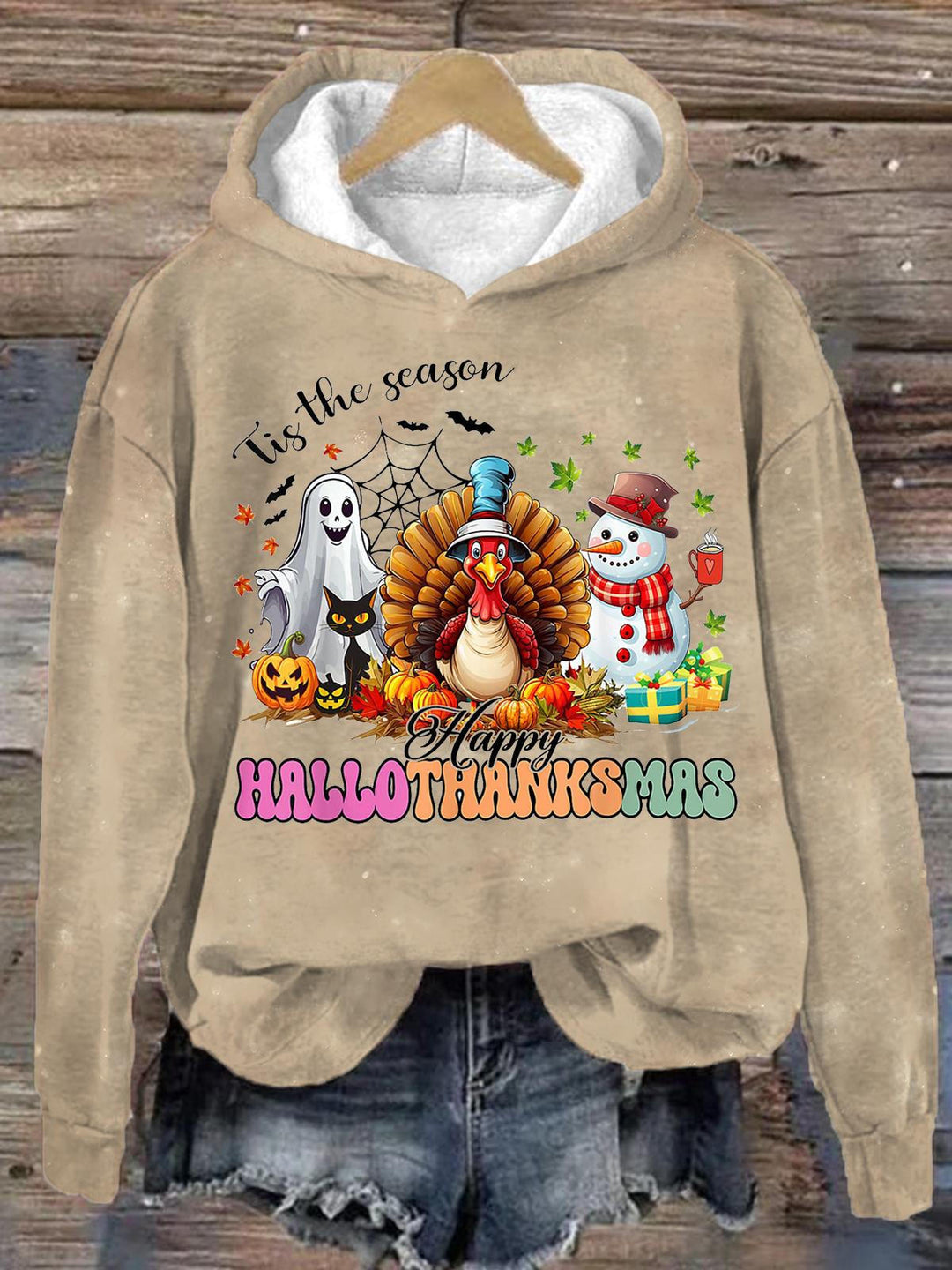 Women's Fun Holiday Prints Long Sleeve Printed Hoodie