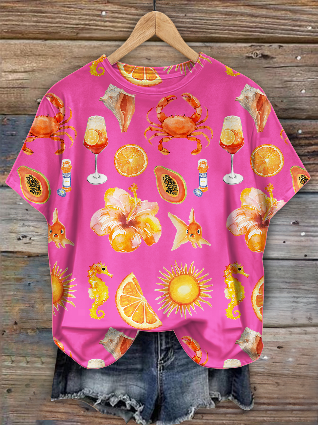 Beach Vibe Crawfish Season Crew Neck T-shirt