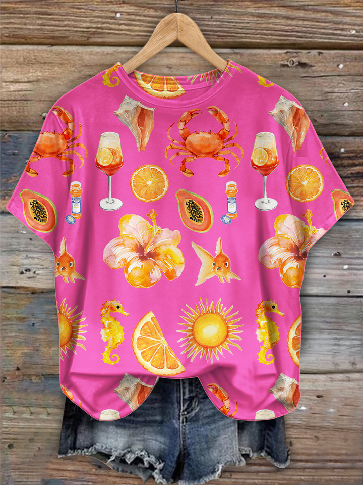 Beach Vibe Crawfish Season Crew Neck T-shirt