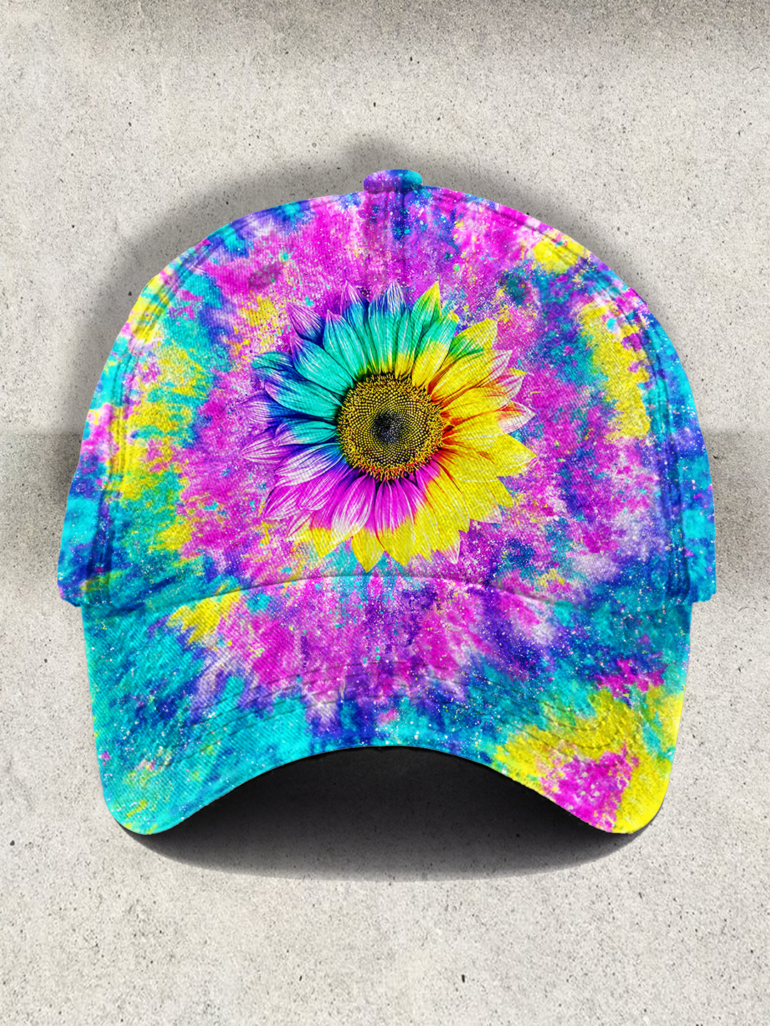 Colorful Hippie Sunflower Art Print Baseball Cap