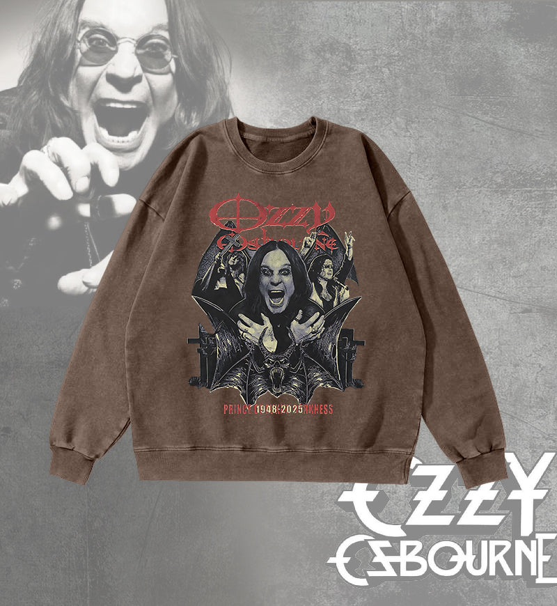 Ozzy Osbourne Round Neck Washed Sweatshirt