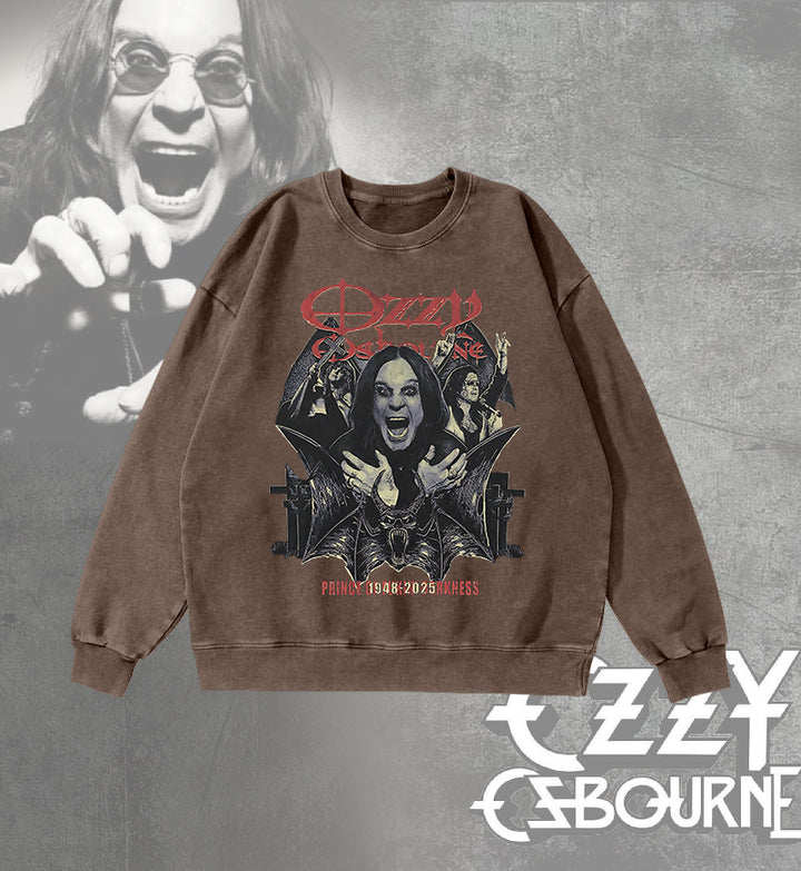 Ozzy Osbourne Round Neck Washed Sweatshirt
