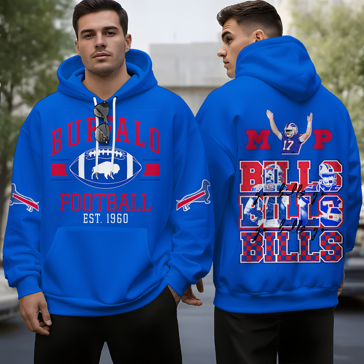 Buffalo Bills MVP Unisex Long Sleeve Hooded Pocket Sweatshirt