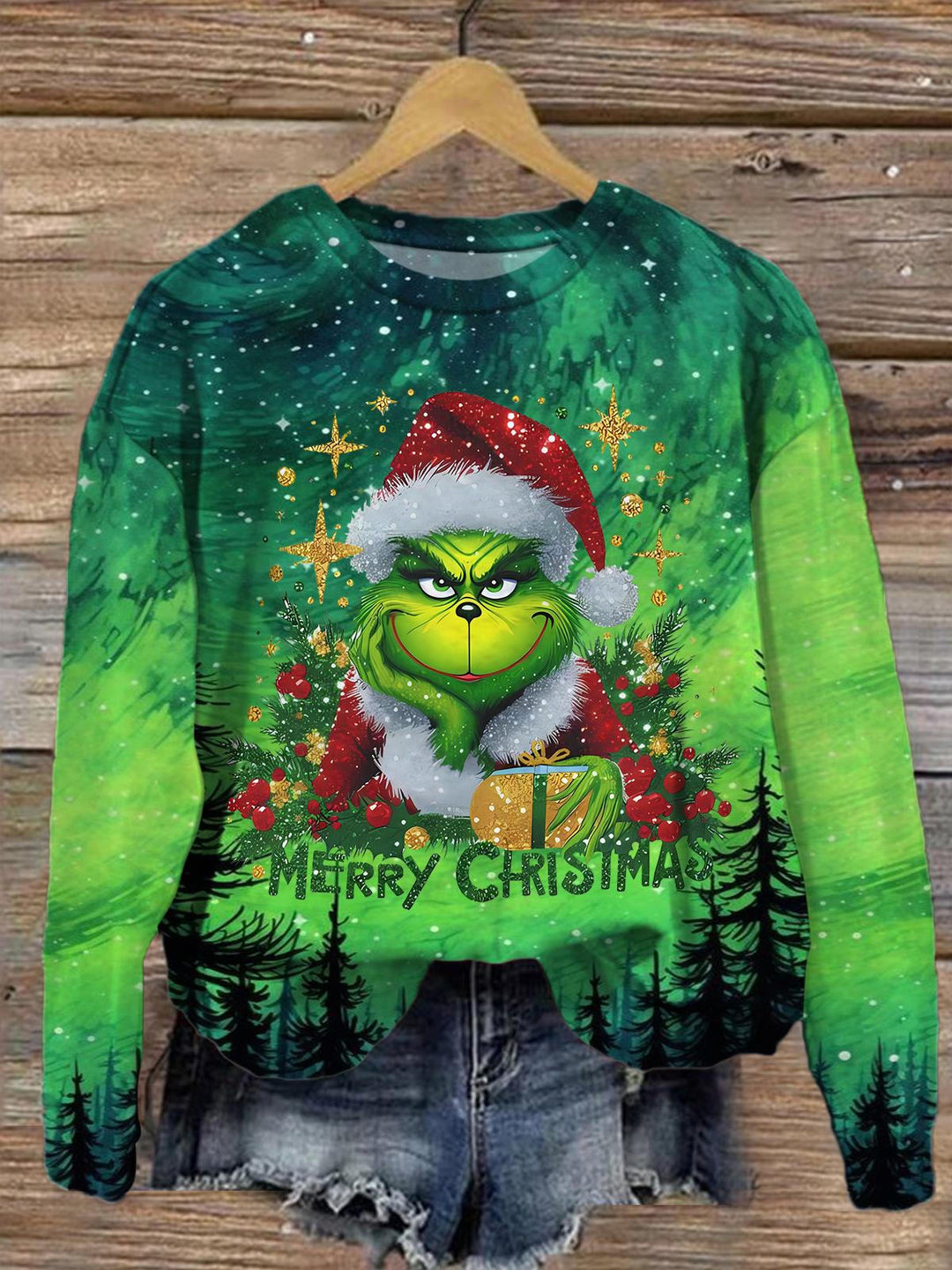 Christmas Cute Little Printed Long Sleeve Casual Top