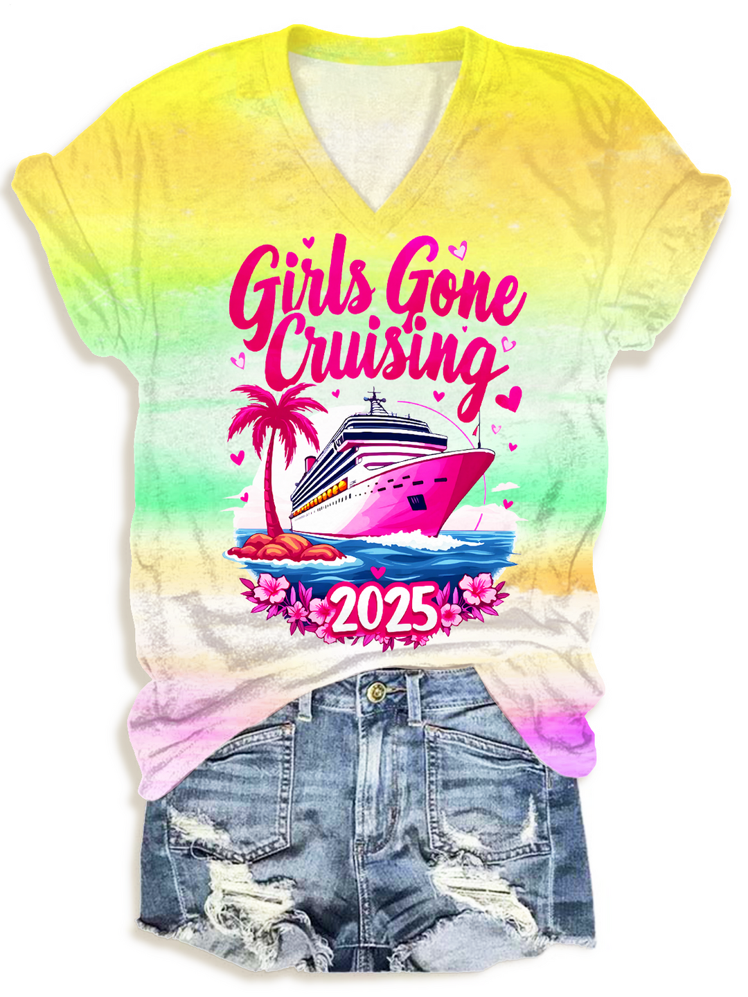 Girls Gone Cruising 2025 V-neck T-Shirt