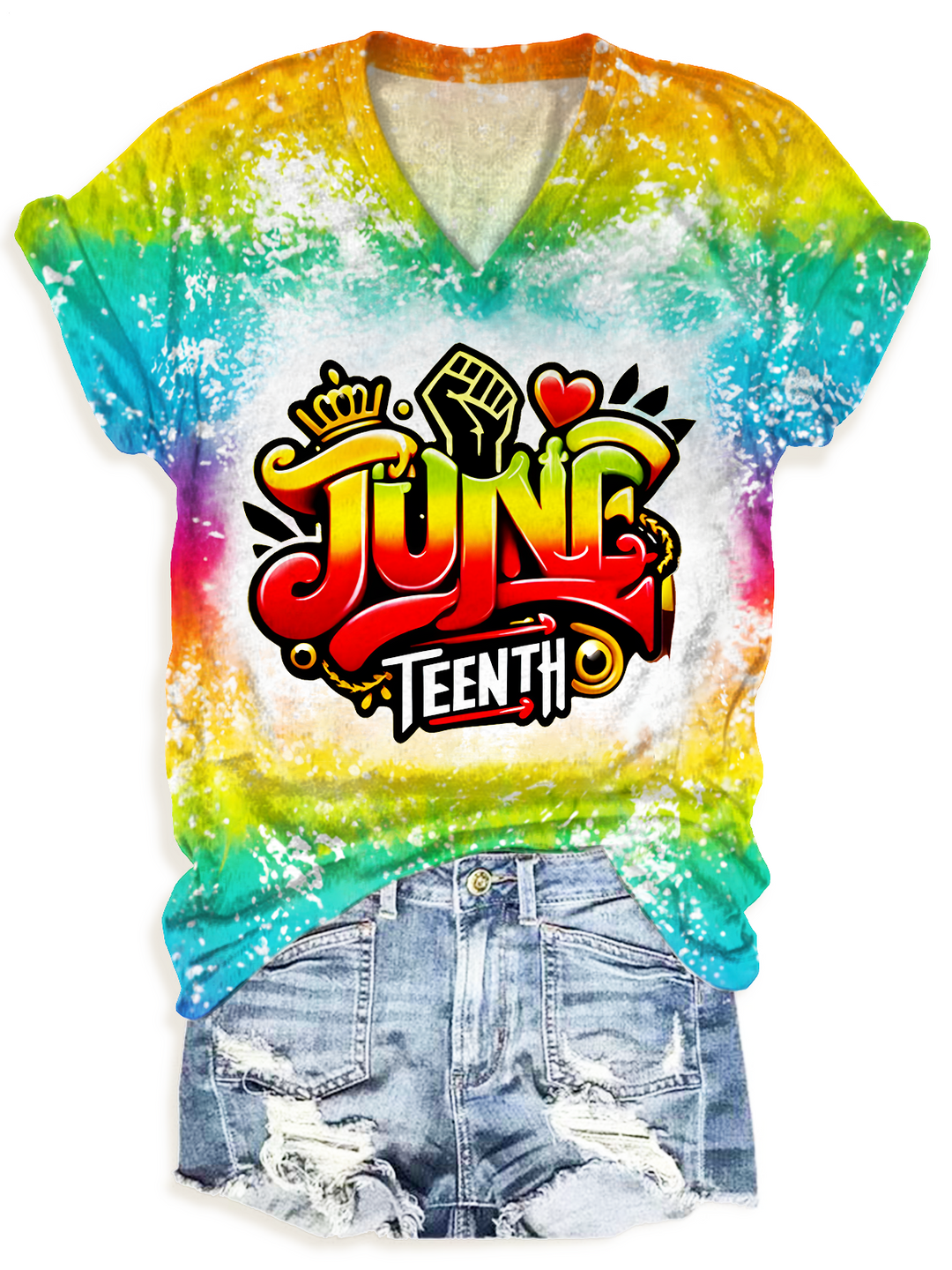 Juneteenth Graffiti V-neck T-Shirt