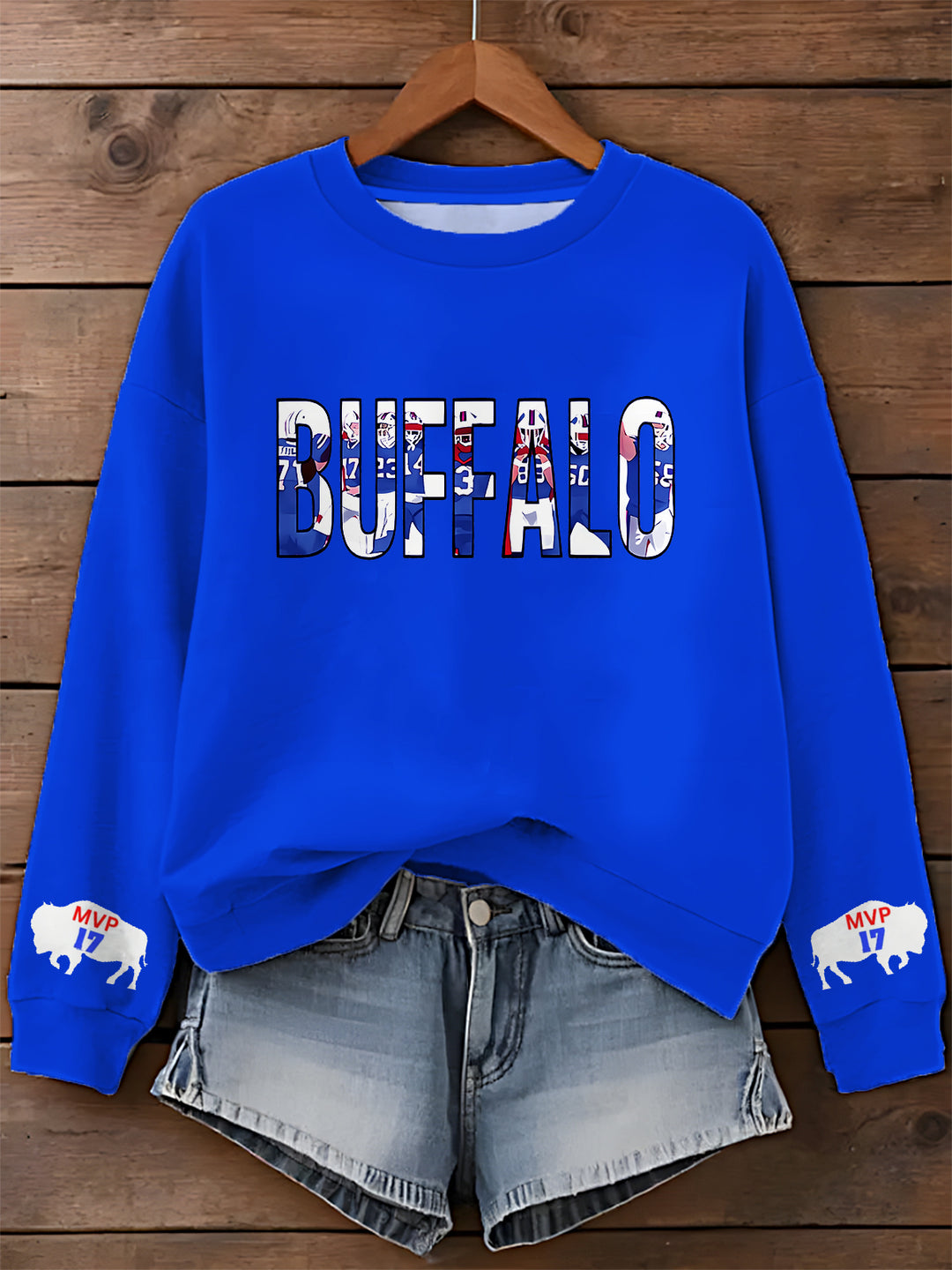 Buffalo Bills Printed Long Sleeve Casual Top