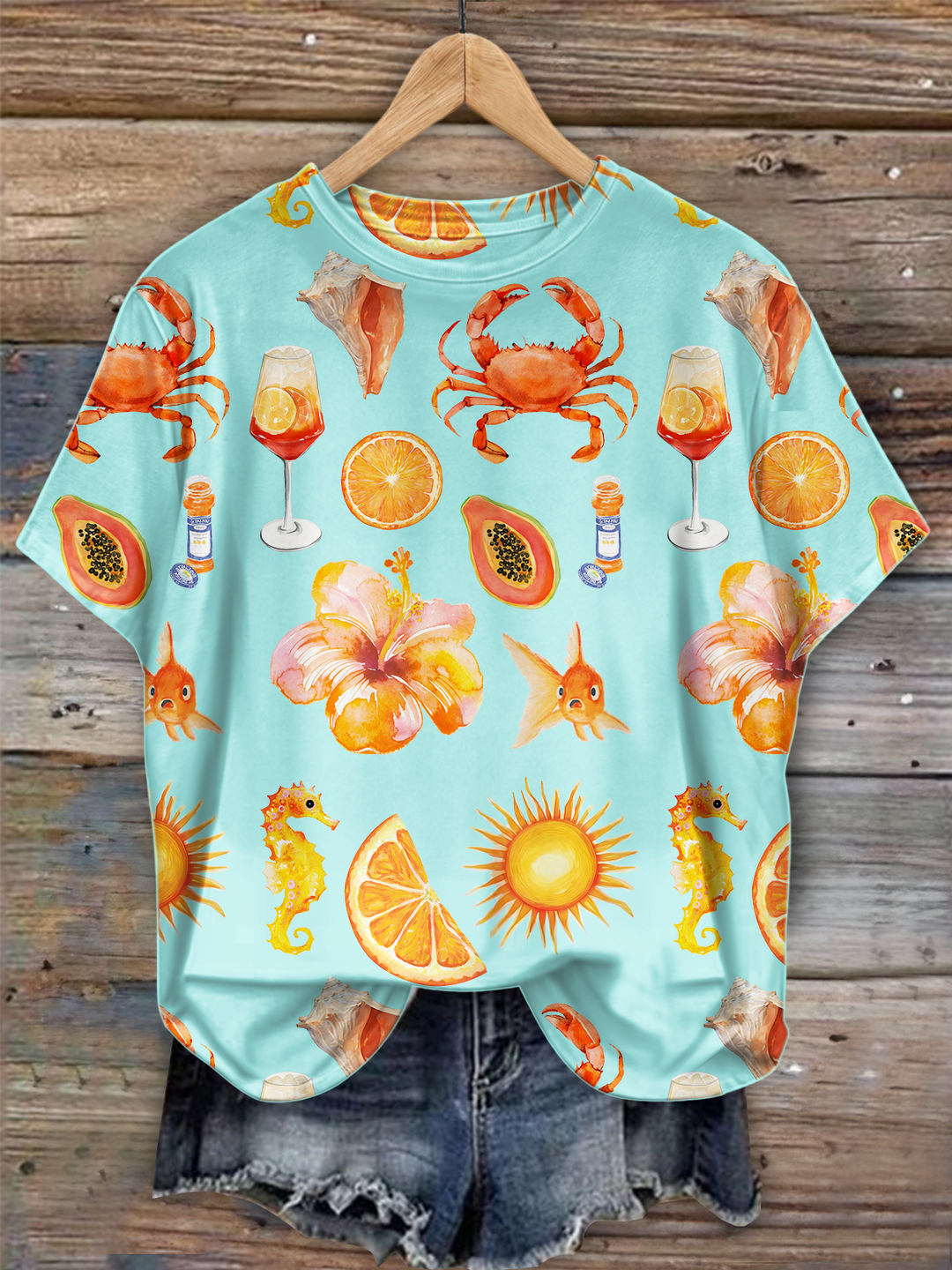 Beach Vibe Crawfish Season Crew Neck T-shirt