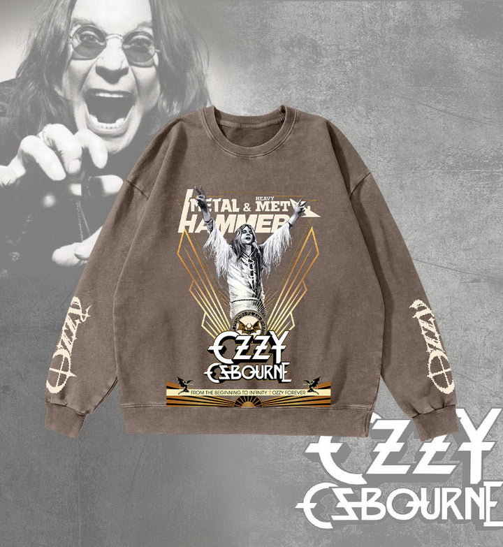 Ozzy Osbourne Round Neck Washed Sweatshirt