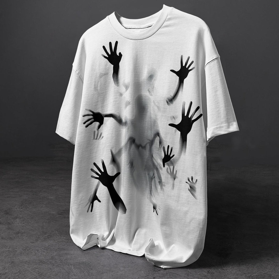 Halloween Gothic Print Crew Neck T-shirt