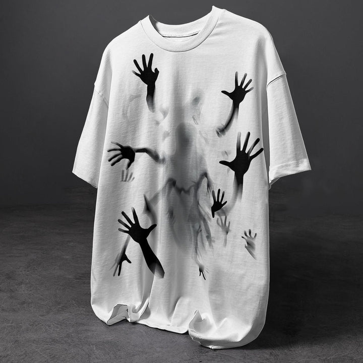 Halloween Gothic Print Crew Neck T-shirt