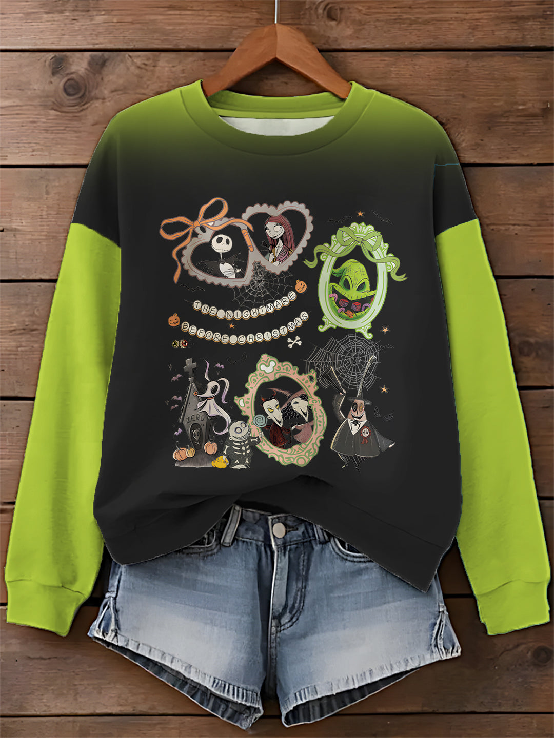 The Nightmare Before Christmas Printed Long Sleeve Casual Top