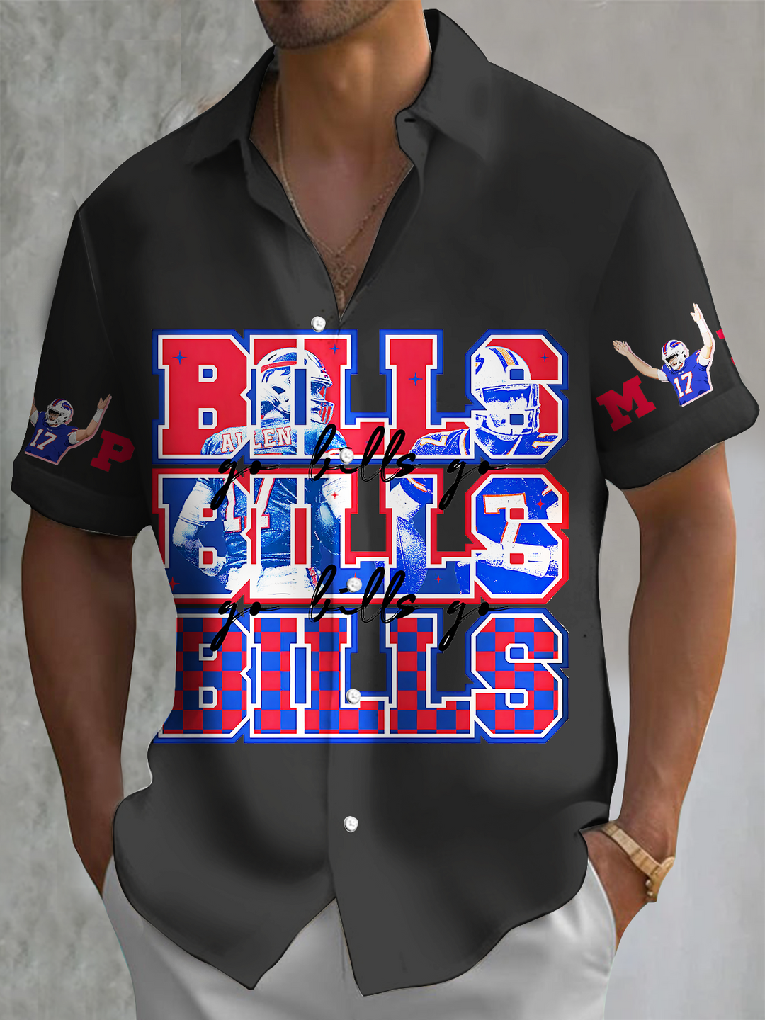 Men's Let's Go Bills Short Sleeve Shirts