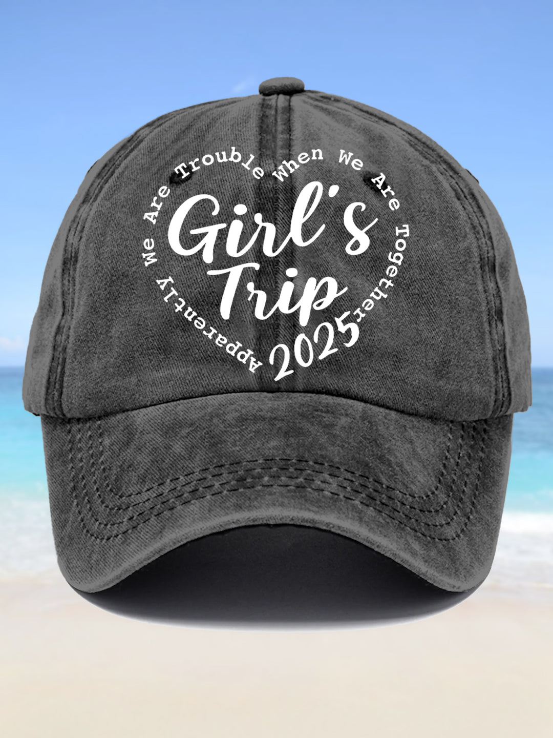Girls Travel 2025 Print Baseball Cap