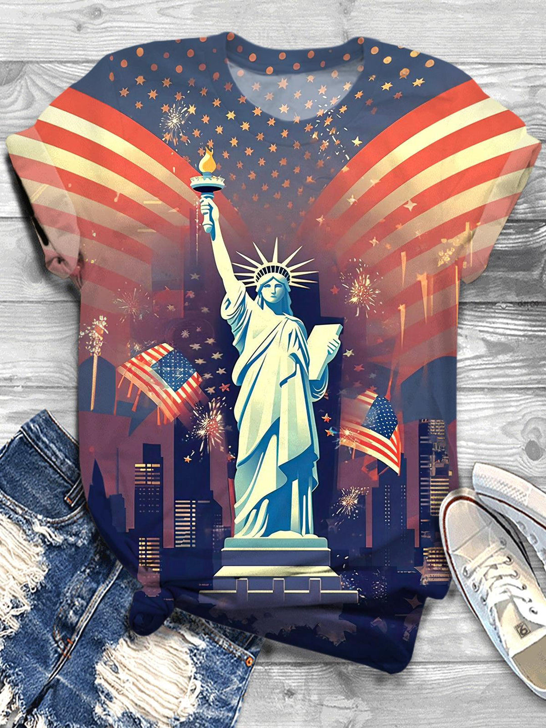 Freedom 4th of July Crew Neck T-shirt