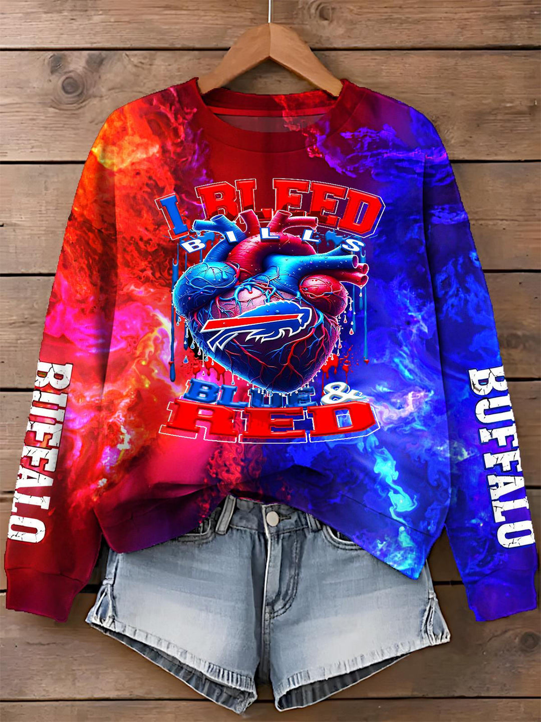 Buffalo Bills Printed Long Sleeve Casual Top