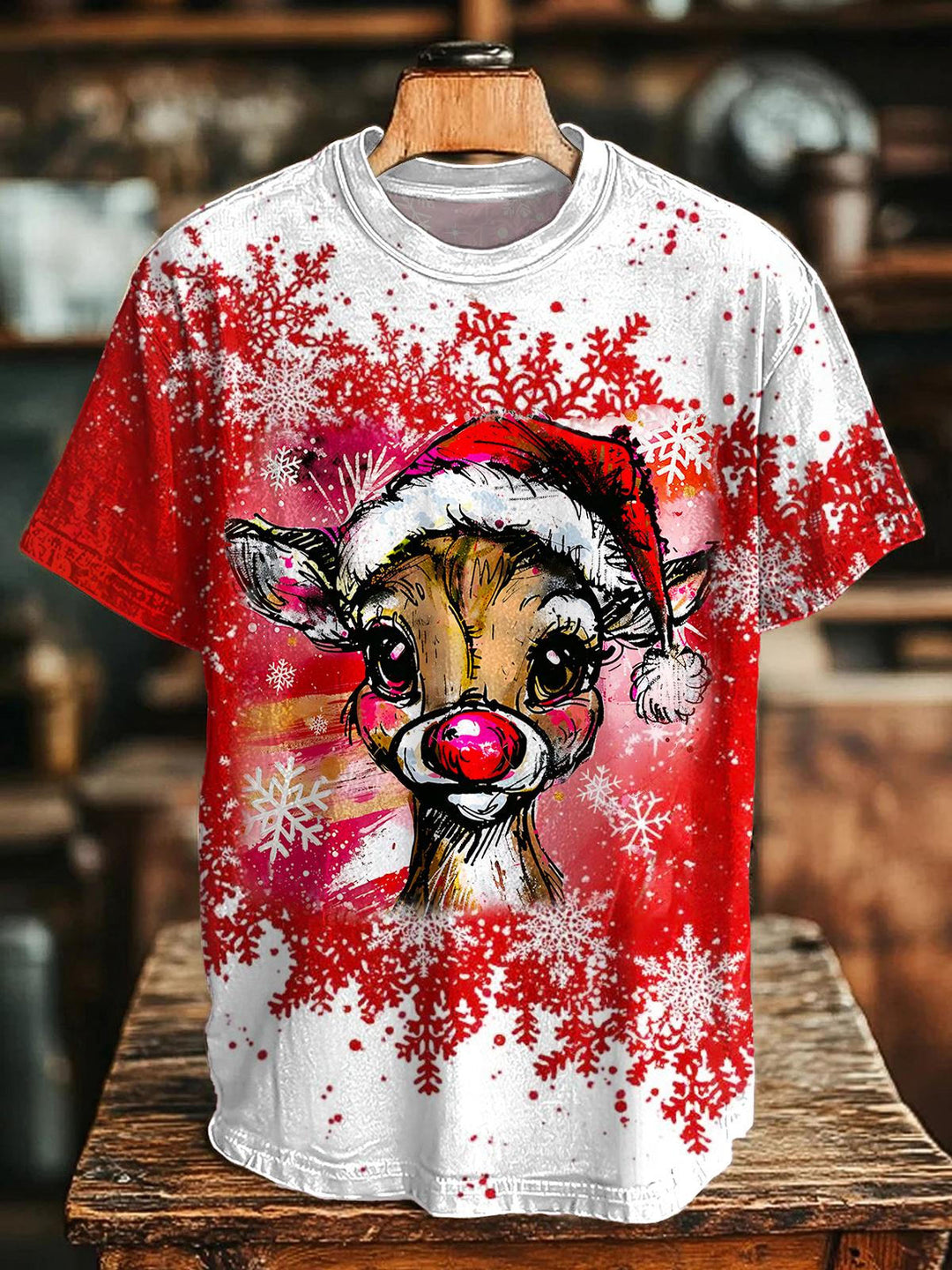 Christmas Reindeer Crew Neck T-shirt