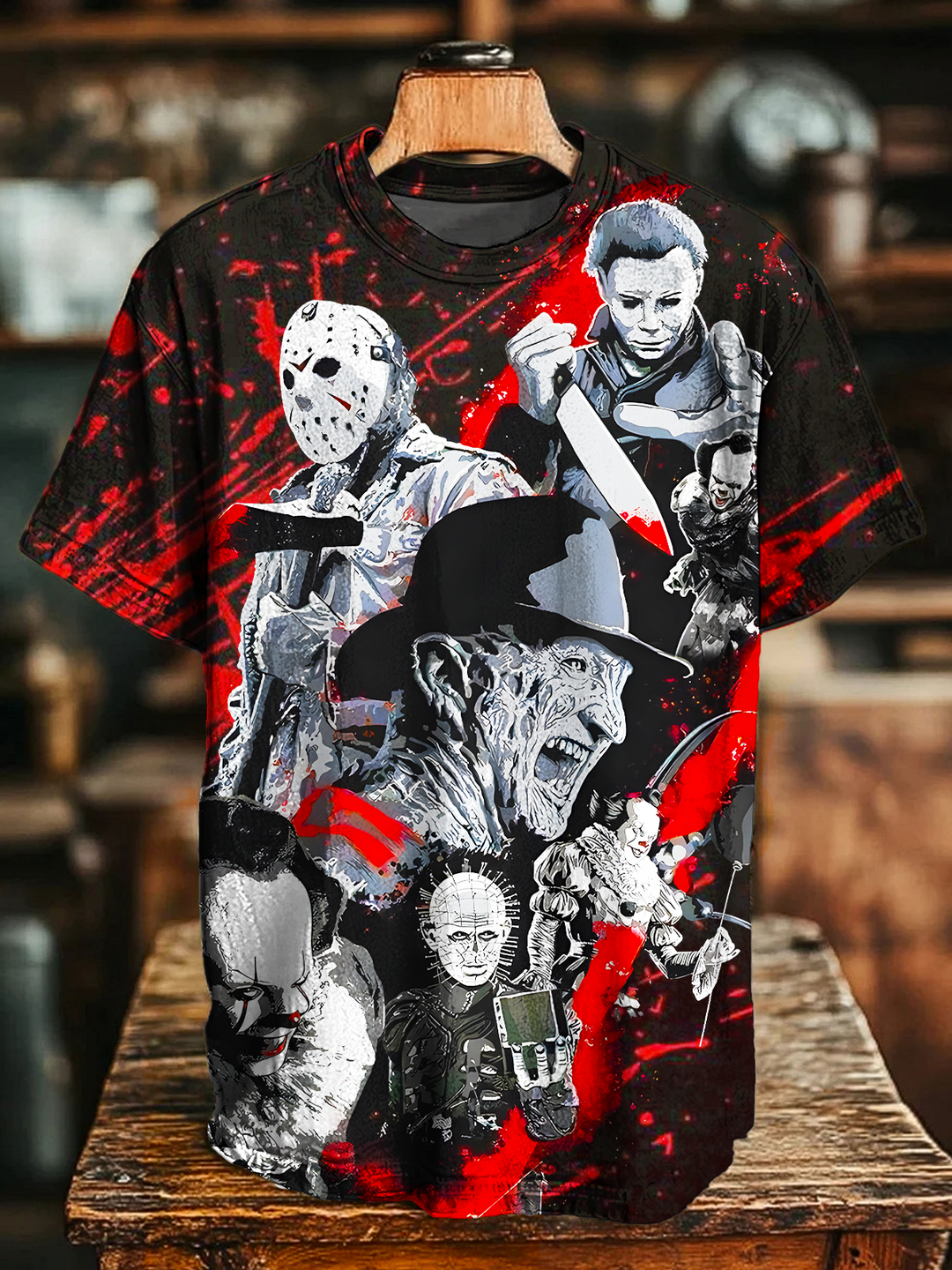 Horror Characters Crew Neck T-shirt