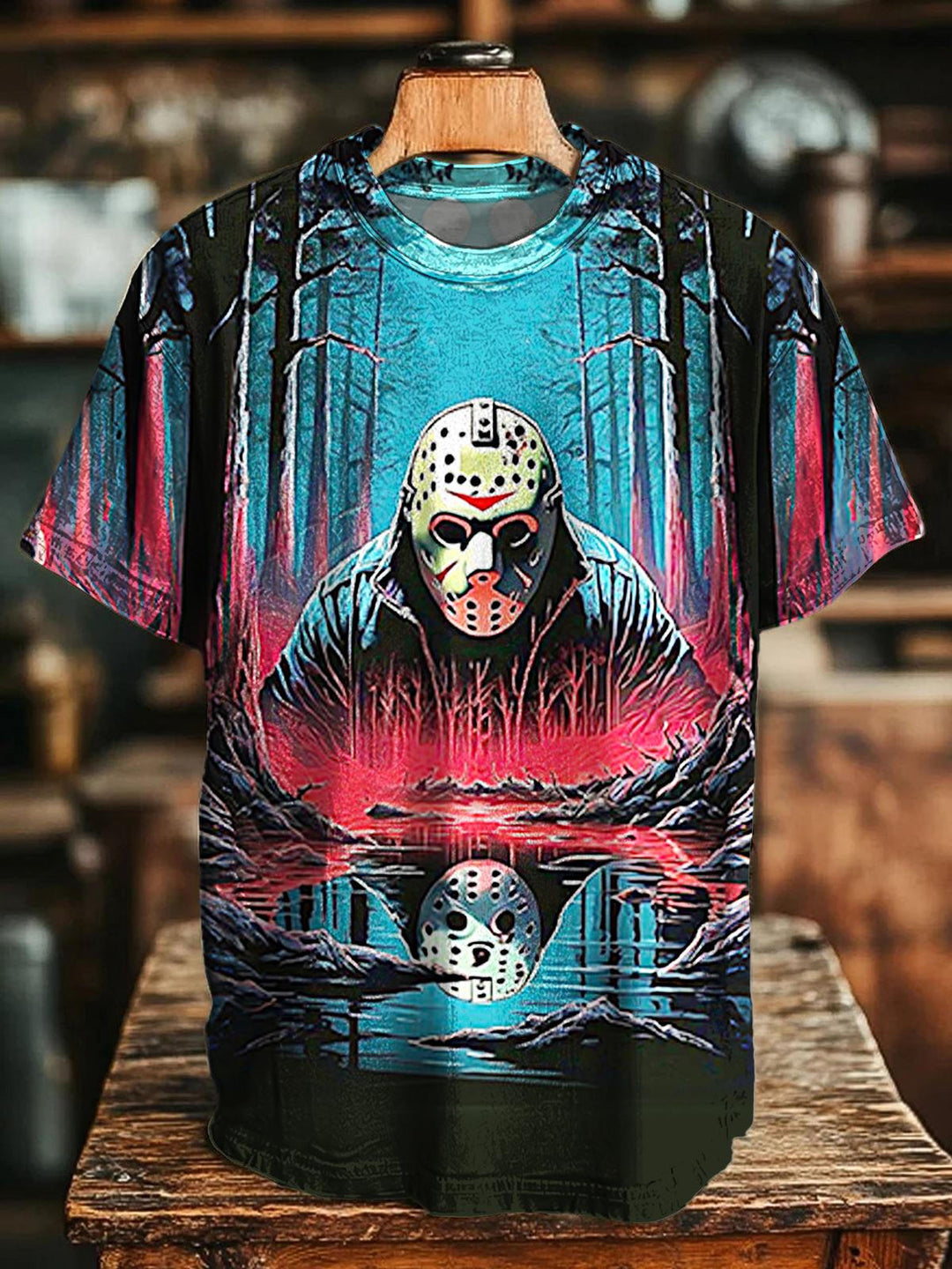 Halloween Horror Movie Print Crew Neck T-shirt