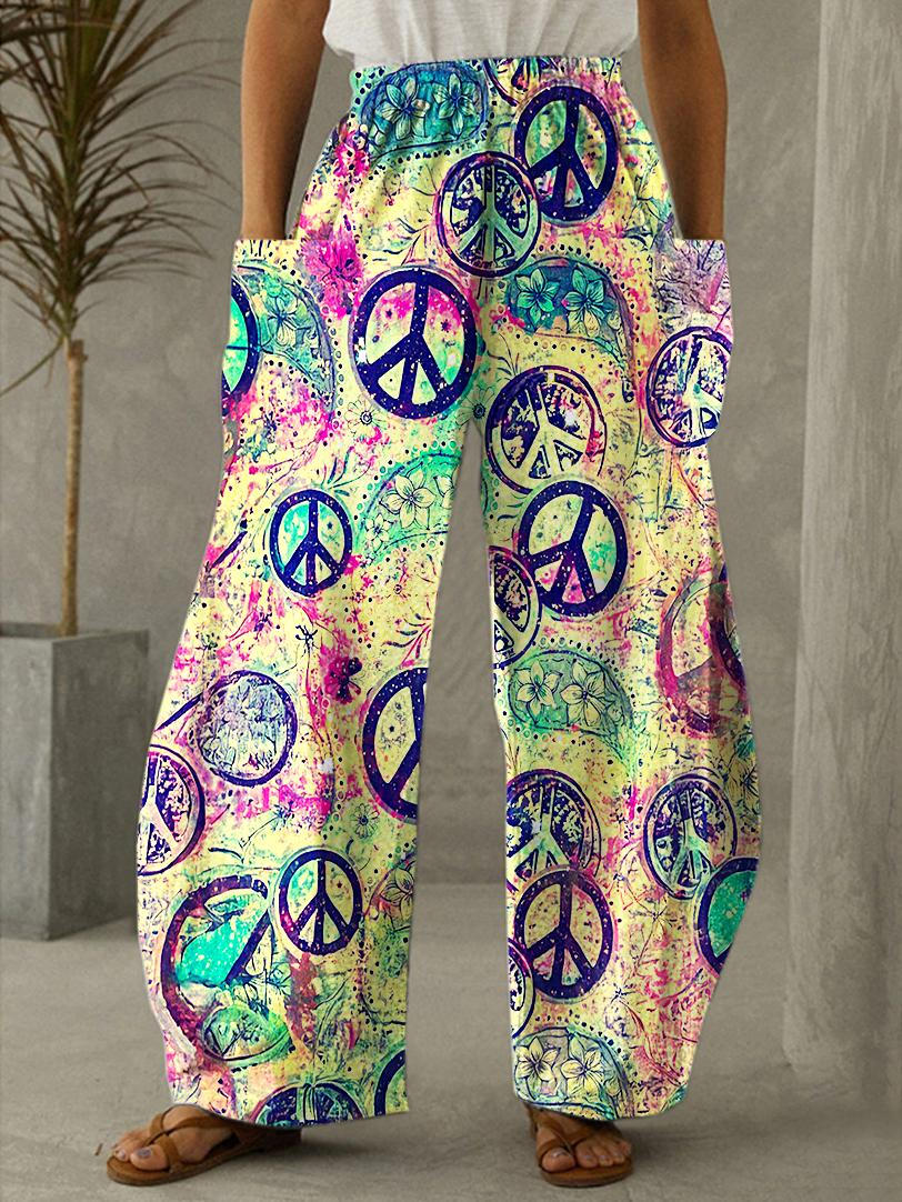 Vintage Hippie Printed Casual Pants