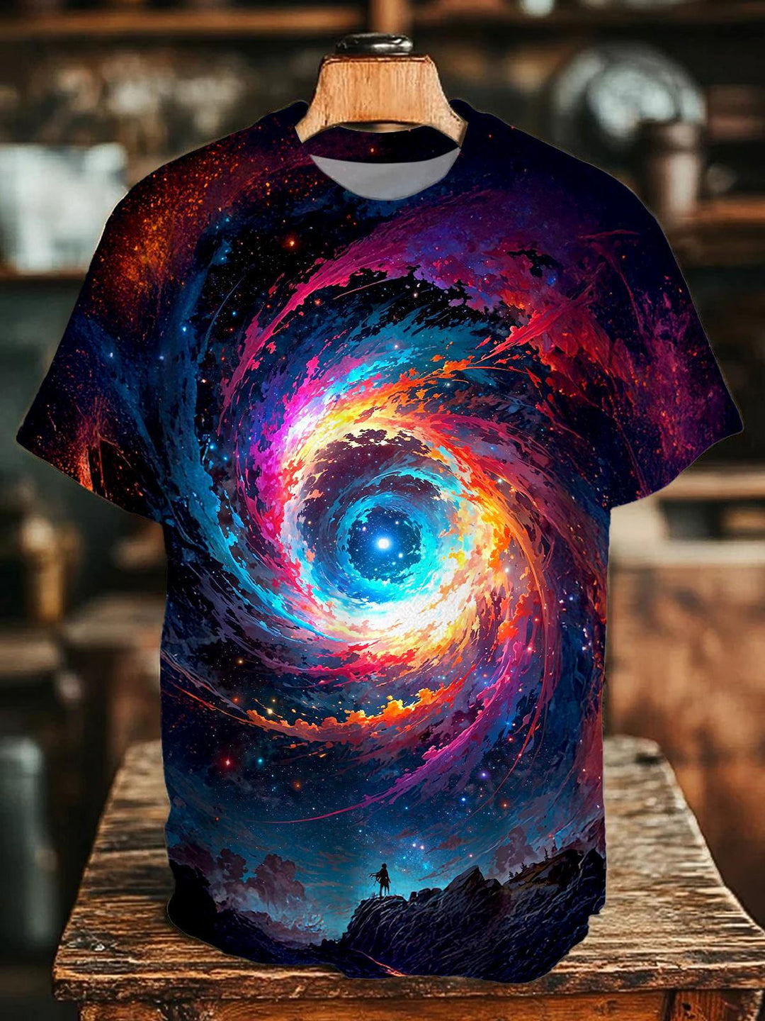 Hippie Colorful Universe Crew Neck T-shirt