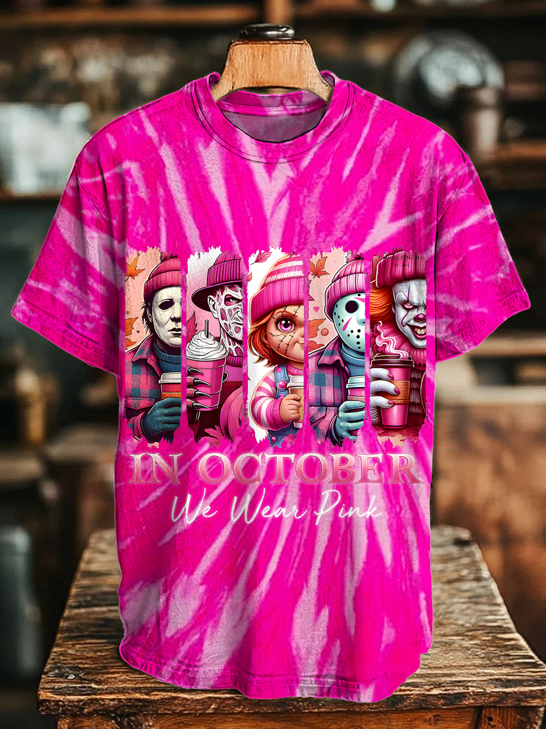 In October We Wear Pink Crew Neck T-shirt