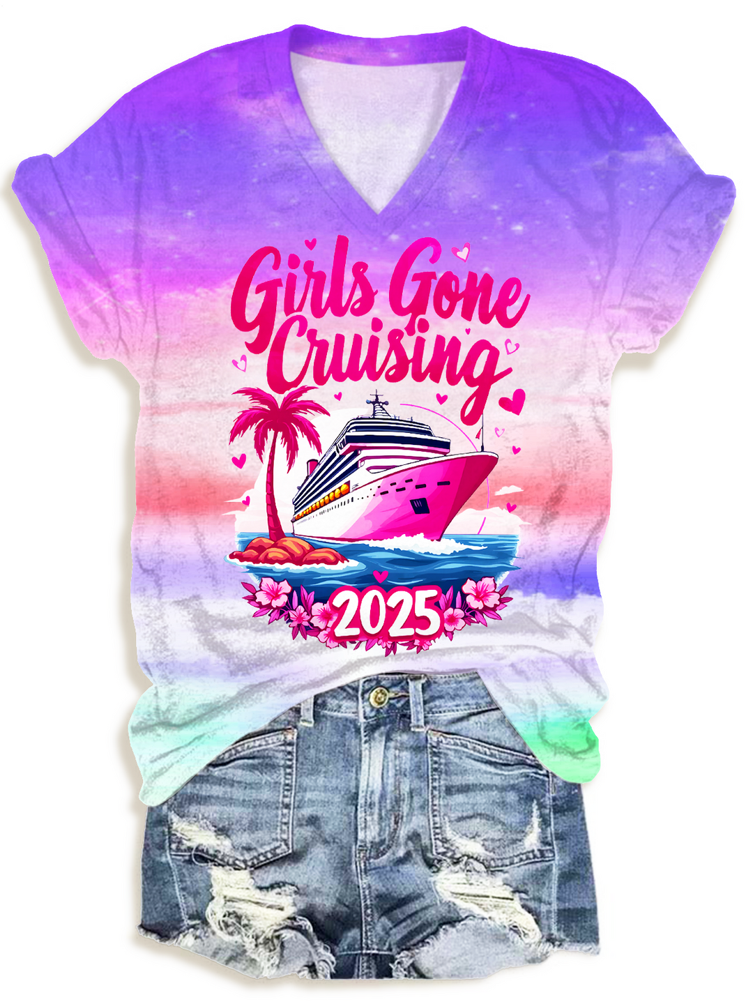Girls Gone Cruising 2025 V-neck T-Shirt