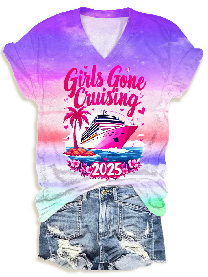 Girls Gone Cruising 2025 V-neck T-Shirt