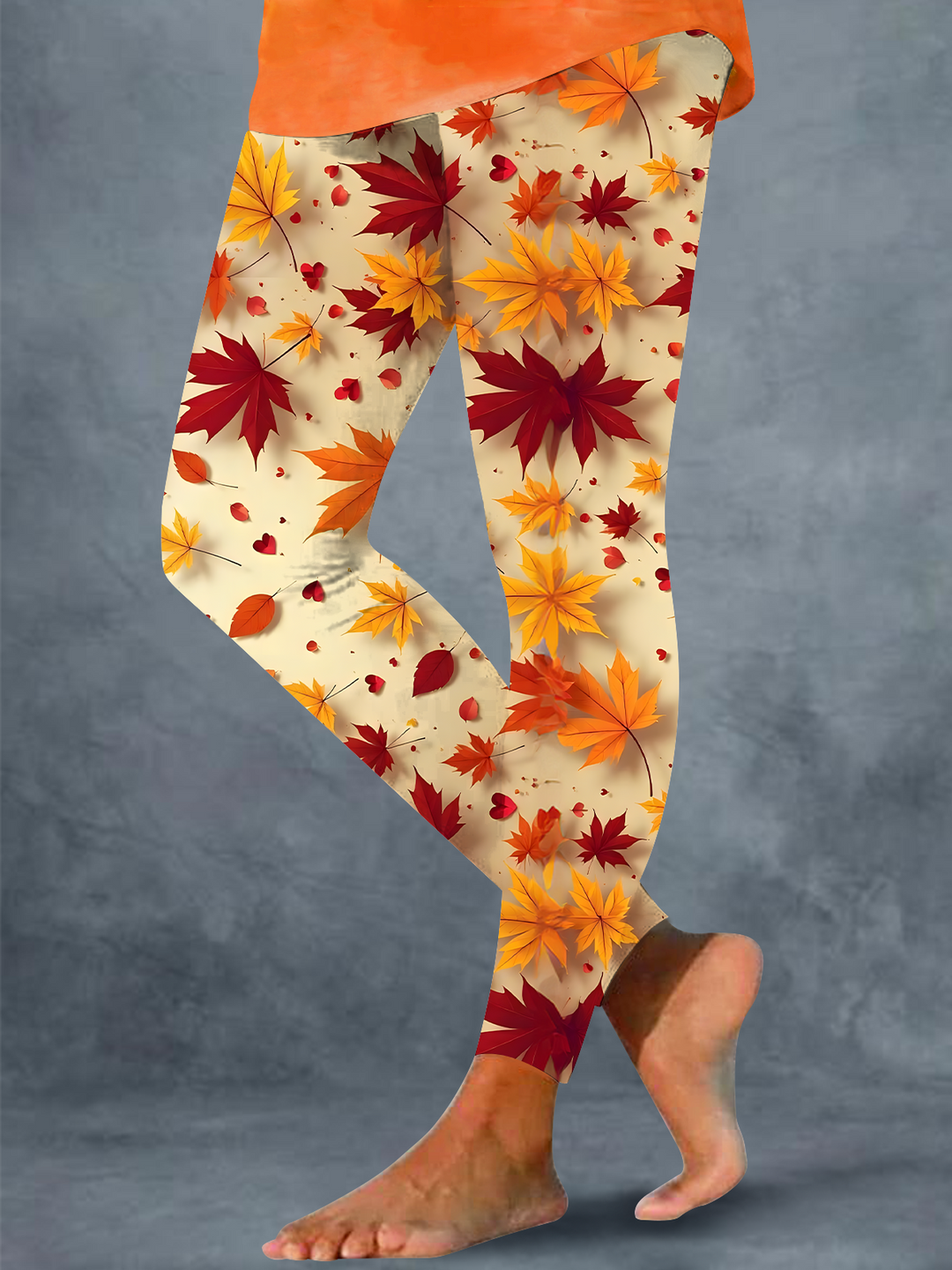 Autumn Maple Leaf Art Print Leggings
