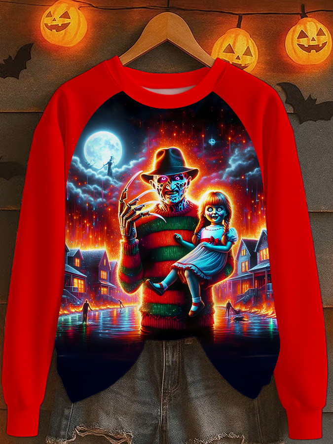 Halloween Horror Movies Long Sleeve Casual Top