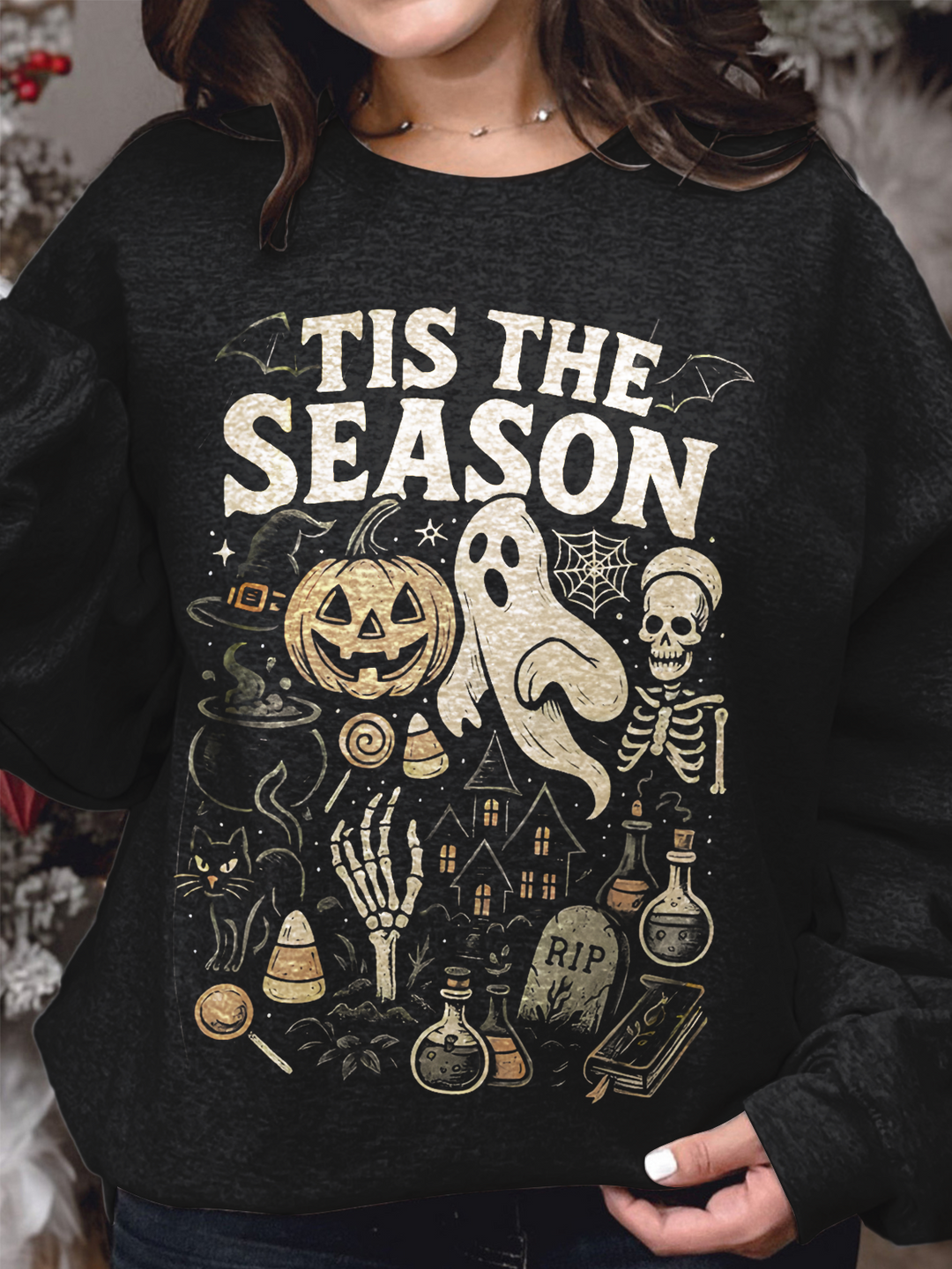Tis The Pumpkin Season Printed Long Sleeve Casual Top