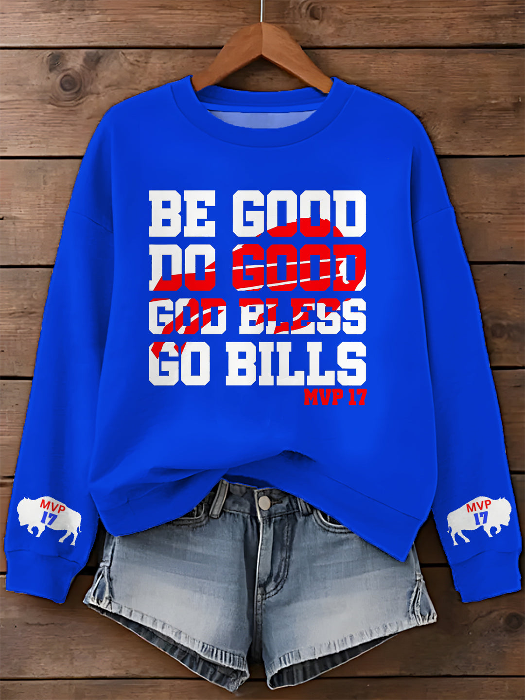 Buffalo Bills Printed Long Sleeve Casual Top
