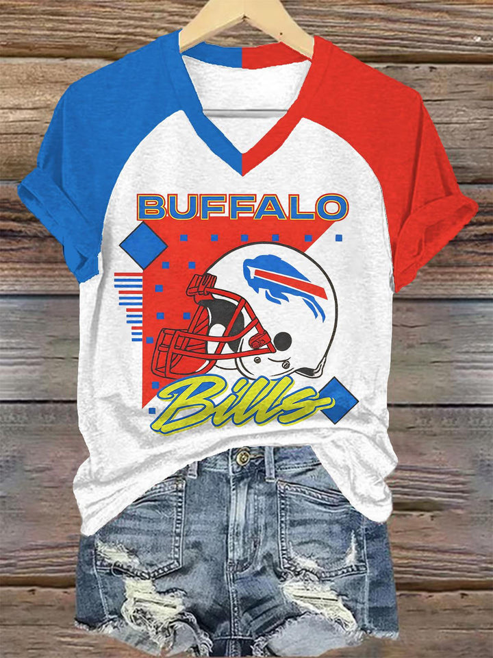 Buffalo Bills Women's Raglan V-Neck T-shirt