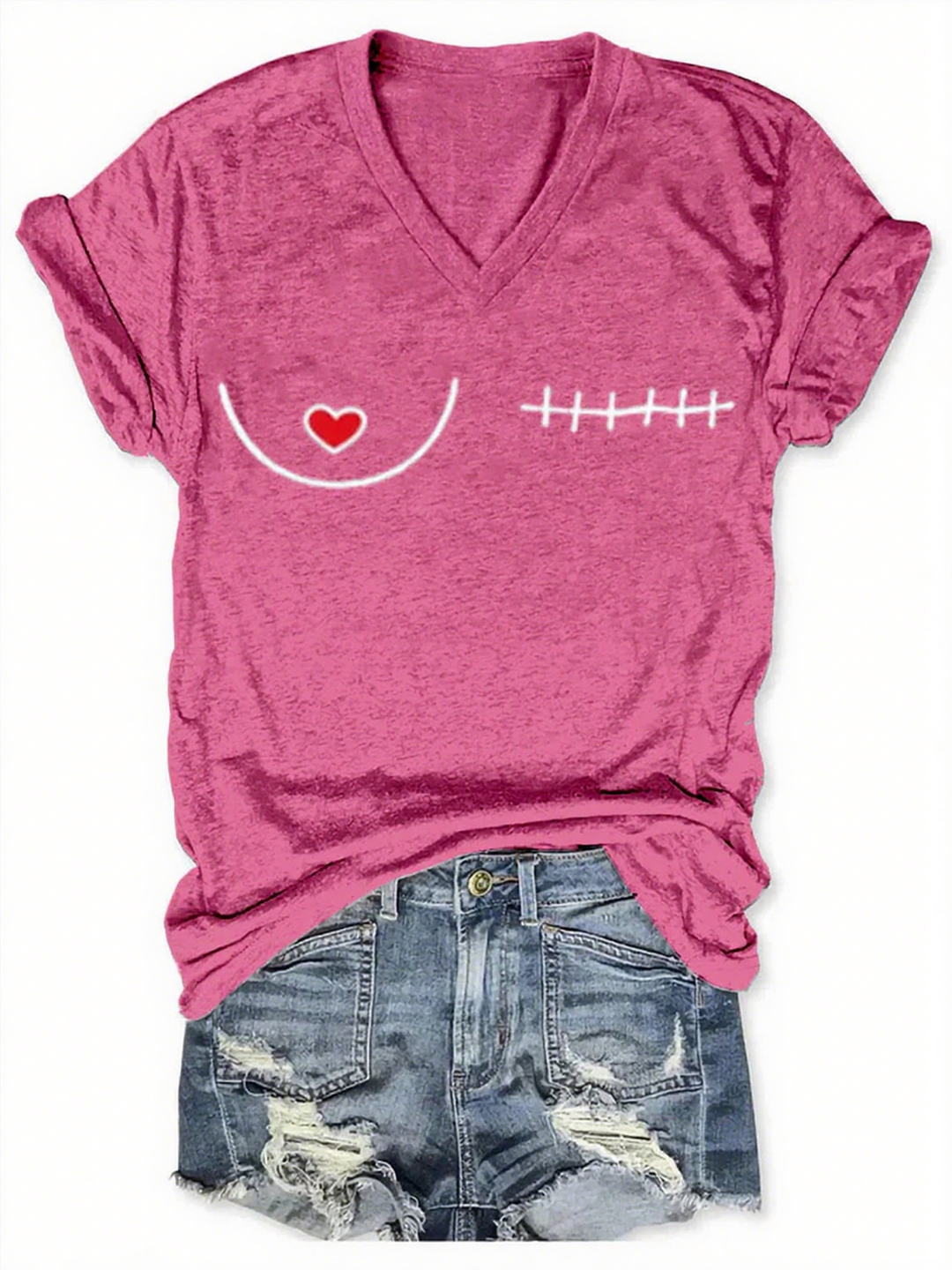 Breast Cancer Awareness Art V-neck T-Shirt