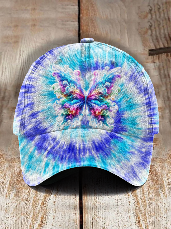 Women's Tie Dye Butterflies  Print Baseball Cap