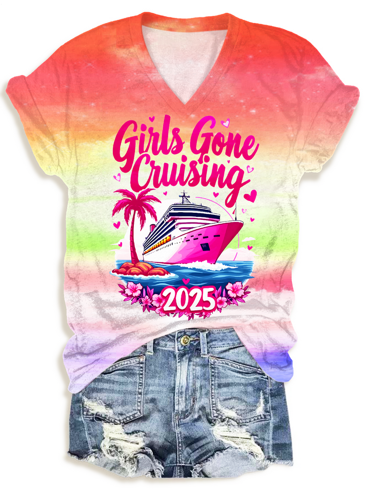 Girls Gone Cruising 2025 V-neck T-Shirt